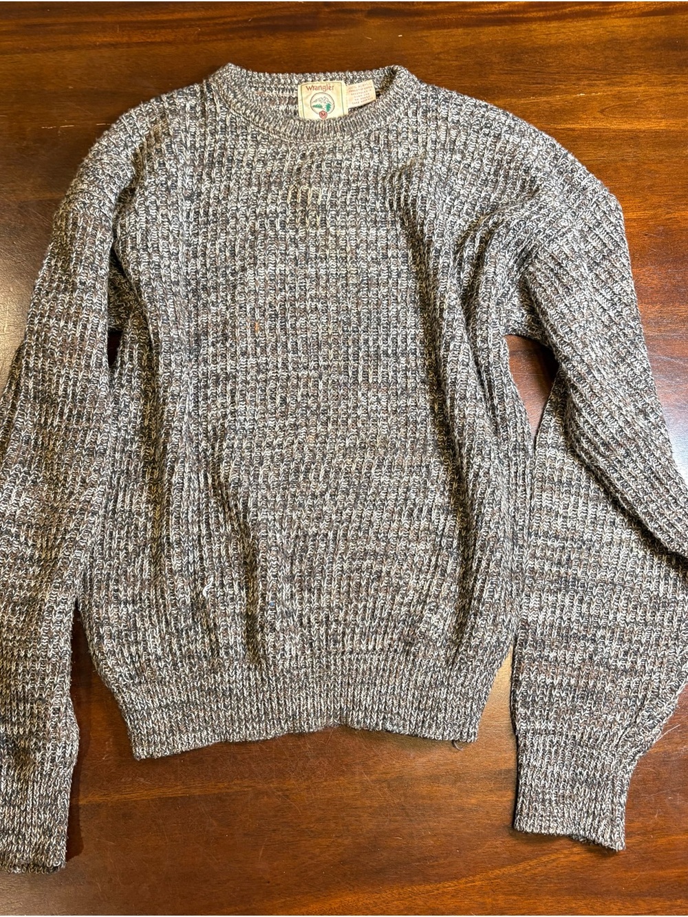 Vintage Wrangler Sweater Mens M USA Guam Marled Chunky Knit Crewneck 80s 90s